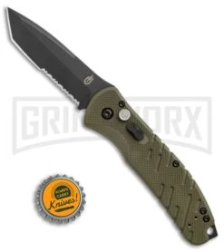 Gerber Propel Downrange OD Green Automatic Knife - Tanto Black Serr 9 Gerber Propel Downrange OD Green Automatic Knife - Tanto Black Serr -Kershaw Store Gerber Auto Propel Downrange OD green black serr BHQ 67394 er size large