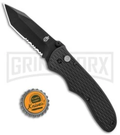 Gerber Knives F.A.S.T. Draw Black Spring Assisted Knife - Tanto Black Serr -Kershaw Store Gerber FAST Draw Tanto Assisted Opening Black Serr 31 001751 BHQ 15598 jr bottlecap large