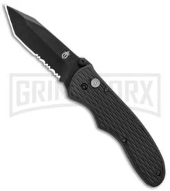 Gerber Knives F.A.S.T. Draw Black Spring Assisted Knife - Tanto Black Serr