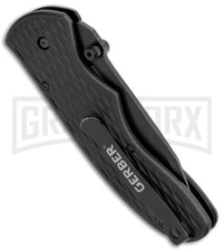 Gerber Knives F.A.S.T. Draw Black Spring Assisted Knife - Tanto Black Serr -Kershaw Store Gerber FAST Draw Tanto Assisted Opening Black Serr 31 001751 BHQ 15598 jr side large