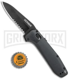 Gerber Highbrow Onyx Aluminum Assisted Opening Knife - Black Serrated 9 Gerber Highbrow Onyx Aluminum Assisted Opening Knife - Black Serrated -Kershaw Store Gerber Highbrow Assisted Opening Onyx Aluminum Black Serr BHQ 105481 jr bottlecap large