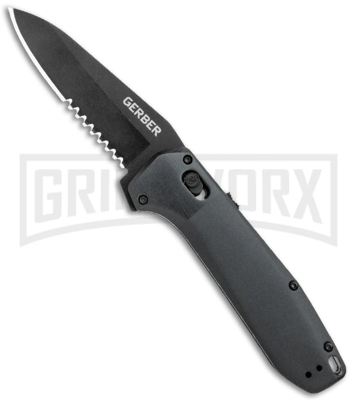 Gerber Highbrow Onyx Aluminum Assisted Opening Knife - Black Serrated 3 Gerber Highbrow Onyx Aluminum Assisted Opening Knife - Black Serrated