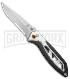 Kershaw Store 48 Gerber Knives Outrigger AO Black/Silver Assisted Opening Knife - Satin Serr