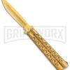 Gold Balisong Butterfly Knife - Gold 1 Gold Balisong Butterfly Knife - Gold -Kershaw Store Gold Balisong Butterfly Knife Gold GX 37518 jr large