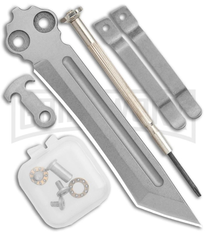 Instaknives Aluminum Balisong Tanto Trainer/Live Blade - Satin Dull/Plain 6 Instaknives Aluminum Balisong Tanto Trainer/Live Blade - Satin Dull/Plain - Image 4