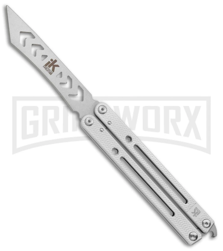Instaknives Aluminum Balisong Tanto Trainer/Live Blade - Satin Dull/Plain 3 Instaknives Aluminum Balisong Tanto Trainer/Live Blade - Satin Dull/Plain