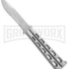 Jaguar Gray Balisong Butterfly Knife - Satin Serr -Kershaw Store Jaguar Gray balisong butterfly satin serr BP 0283 er large