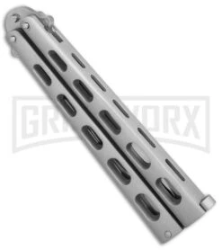 Jaguar Gray Balisong Butterfly Knife - Satin Serr -Kershaw Store Jaguar Gray balisong butterfly satin serr BP 0283 er side large
