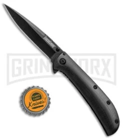 Kershaw Al Mar AM-3 Black G-10 Assisted Opening Knife - Black Plain -Kershaw Store Kershaw Al Mar AM 3 Black G 10 Black 2335BLK BHQ 71074 jr bottlecap large