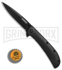 Kershaw Al Mar AM-4 Black G-10 Assisted Opening Knife - Black Plain 2330BLK -Kershaw Store Kershaw Al Mar AM 4 black G10 black BHQ 71078 er bottlecap large