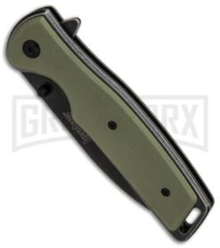 Kershaw Bevy OD Green G-10 Spring Assisted Knife - Blackwash Plain -Kershaw Store Kershaw Bevy OD Green G10 Blackwash BHQ 83240 er spine large