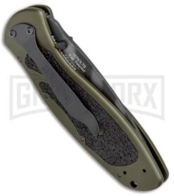 Kershaw Blur OD Green Assisted Opening Knife - Tiger Stripe Plain -Kershaw Store Kershaw Blur OD Green Tiger Stripe 1670OLTS BHQ 55587 jr side 2 large
