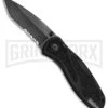 Kershaw Blur Tanto Black Assisted Opening Knife - Tanto Black Serr -Kershaw Store Kershaw Blur Tanto Black BlackWash Serr 1670TSTBWWM BHQ 68394 jr large