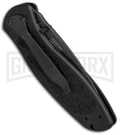 Kershaw Blur Tanto Black Assisted Opening Knife - Tanto Black Serr -Kershaw Store Kershaw Blur Tanto Black BlackWash Serr 1670TSTBWWM BHQ 68394 jr side large