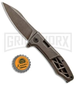 Kershaw Boilermaker Assisted Opening Frame Lock Knife Brown Stainless Steel -Kershaw Store Kershaw Boilermaker Assisted Opening FL Brown Brown 3475 BHQ 94084 jr bottlecap large