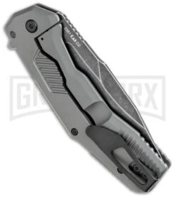 Kershaw Cannonball Assisted Opening Knife - BlackWash Plain 8 Kershaw Cannonball Assisted Opening Knife - BlackWash Plain -Kershaw Store Kershaw Cannonball Assisted Opening Gray PVD Steel Blackwash 2061 BHQ 120526 jr side 2 large