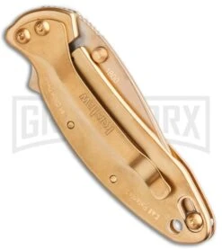 Kershaw Chive 24K Gold Plated Assisted Opening Knife - Gold -Kershaw Store Kershaw Chive AO 24K Gold Plated KS1600G BHQ 86782 jr side large