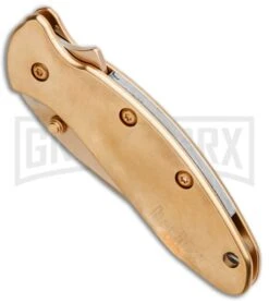 Kershaw Chive 24K Gold Plated Assisted Opening Knife - Gold -Kershaw Store Kershaw Chive AO 24K Gold Plated KS1600G BHQ 86782 jr spine large