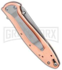 Kershaw Copper Leek 3" Assisted Opening Knife Stonewash -Kershaw Store Kershaw Copper Leek Assisted Opening SW 1660CU BHQ 105986 jr side large