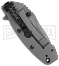 Kershaw Cryo Flipper Assisted Opening Knife - Gray Plain -Kershaw Store Kershaw Cyro Assisted Gray BHQ 11101 jr side large