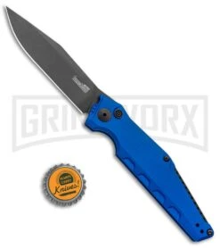 Kershaw Launch 7 Galyean Blue Automatic Knife - Black Plain 10 Kershaw Launch 7 Galyean Blue Automatic Knife - Black Plain -Kershaw Store Kershaw Galyean Launch 7 Blue Black 7900BLUBLK BHQ 99039 jr bottlecap large