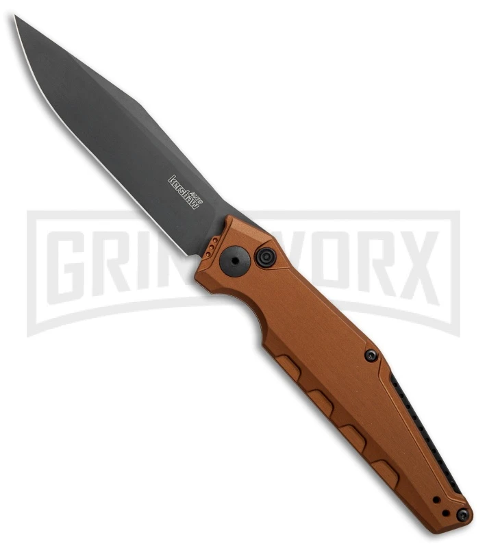 Kershaw Launch 7 Galyean Earth Brown Automatic Knife - Black Plain 3 Kershaw Launch 7 Galyean Earth Brown Automatic Knife - Black Plain