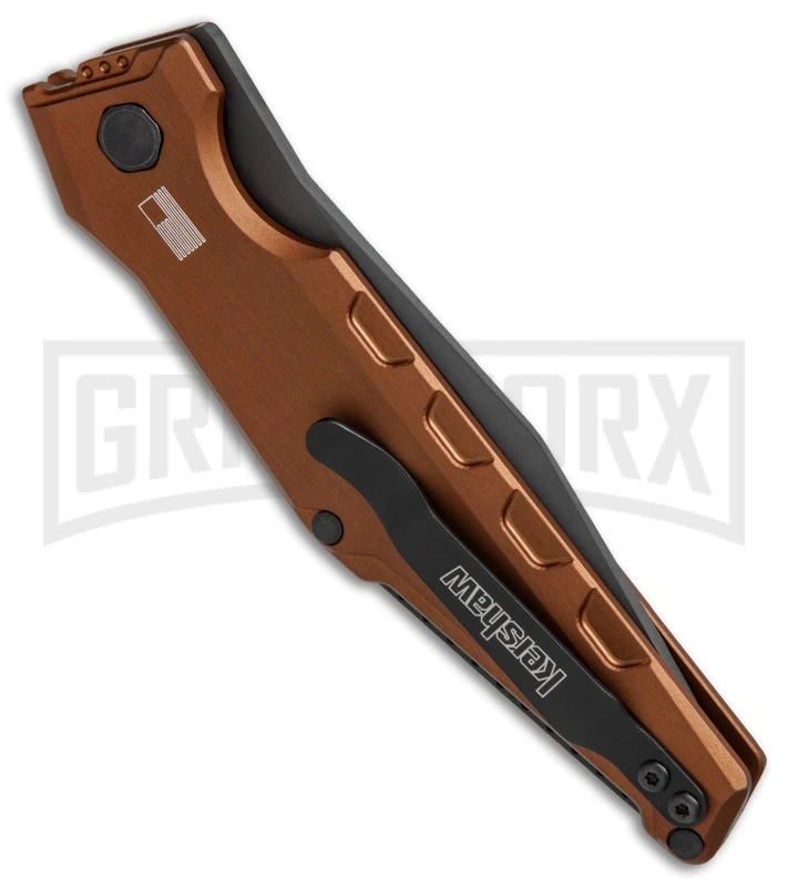 Kershaw Launch 7 Galyean Earth Brown Automatic Knife - Black Plain 4 Kershaw Launch 7 Galyean Earth Brown Automatic Knife - Black Plain - Image 2