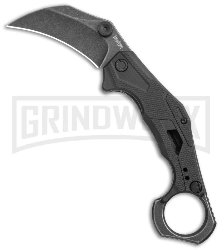 Kershaw Outlier Black GRN Assisted Folding Karambit - Black Stonewash Plain 3 Kershaw Outlier Black GRN Assisted Folding Karambit - Black Stonewash Plain