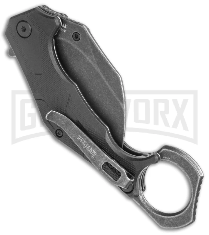 Kershaw Outlier Black GRN Assisted Folding Karambit - Black Stonewash Plain 5 Kershaw Outlier Black GRN Assisted Folding Karambit - Black Stonewash Plain - Image 3
