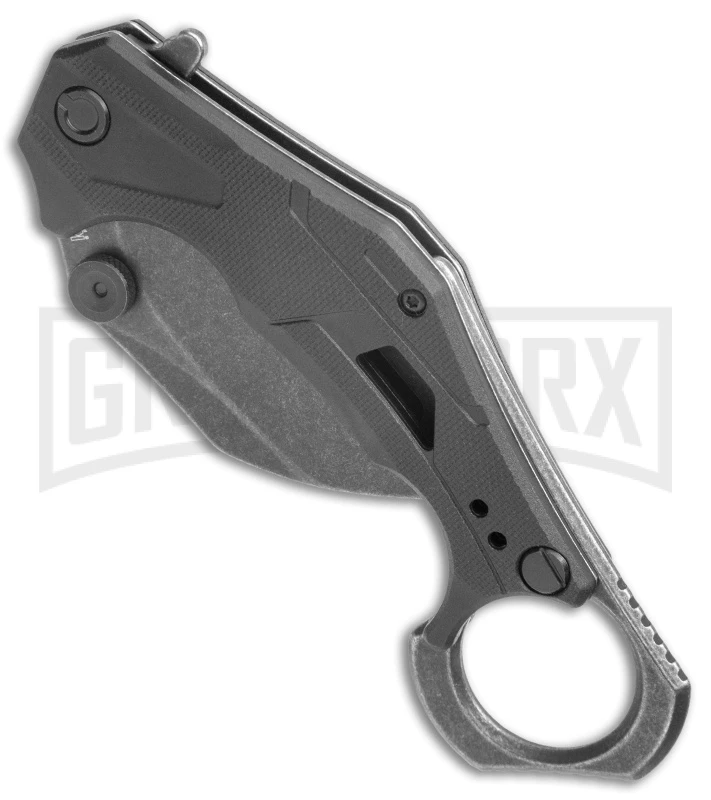 Kershaw Outlier Black GRN Assisted Folding Karambit - Black Stonewash Plain 4 Kershaw Outlier Black GRN Assisted Folding Karambit - Black Stonewash Plain - Image 2