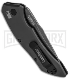 Kershaw Launch 1 Gray Automatic Knife - Blackwash Plain -Kershaw Store Kershaw Launch 1 Automatic Gray Aluminum BlackWash 7100GRYBW BHQ 91254 jr side large