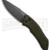 Kershaw Launch 1 Olive Green Aluminum Automatic Knife - Blackwash Plain -Kershaw Store Kershaw Launch 1 Automatic Olive Green Aluminum BlackWash 7100OLBW BHQ 91250 jr large