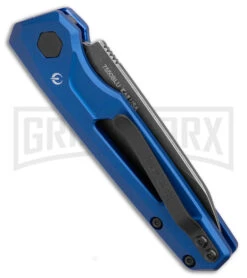 Kershaw Launch 11 Blue Aluminum Automatic Knife - Blackwash Plain -Kershaw Store Kershaw Launch 11 Auto Blue Aluminum Blackwash BHQ 178234 jr side large
