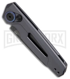 Kershaw Launch 11 Gray Aluminum Automatic Knife - Blackwash Plain -Kershaw Store Kershaw Launch 11 Auto Gray Aluminum Blackwash BHQ 178232 jr spine large