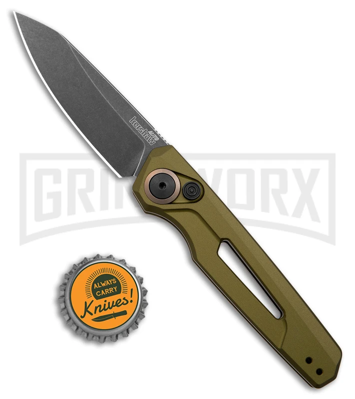 Kershaw Launch 11 OD Green Aluminum Automatic Knife - Blackwash Plain 6 Kershaw Launch 11 OD Green Aluminum Automatic Knife - Blackwash Plain - Image 4