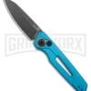 Kershaw Launch 11 Teal Aluminum Automatic Knife - Blackwash Plain -Kershaw Store Kershaw Launch 11 Auto Teal Aluminum Blackwash BHQ 178233 jr large