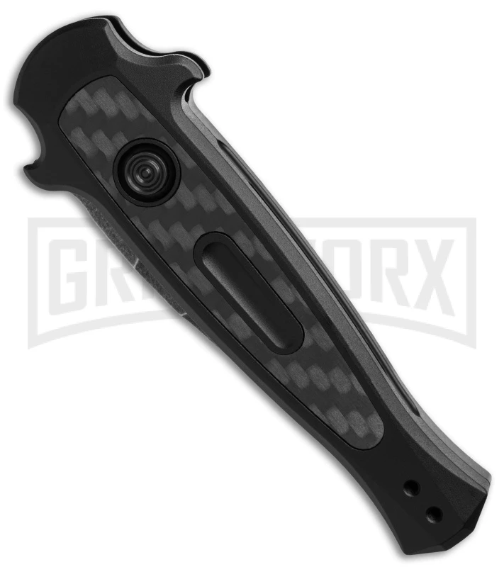 Kershaw Launch 12 CA Legal Black/Carbon Fiber Automatic Knife - Black SW Plain 4 Kershaw Launch 12 CA Legal Black/Carbon Fiber Automatic Knife - Black SW Plain - Image 2