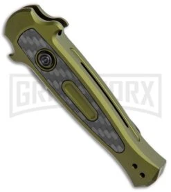 Kershaw Launch 12 CA Legal OD Green Automatic Knife - Black SW Plain -Kershaw Store Kershaw Launch 12 Call Legal Stiletto Auto OD Green KER7130OLBW BHQ 114625 jr spine large