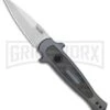 Kershaw Launch 12 Gray Aluminum Mini Stiletto Automatic Knife - Stonewash Plain -Kershaw Store Kershaw Launch 12 Mini Stiletto Auto Gray CF SW KER7125GRY BHQ 114043 jr large