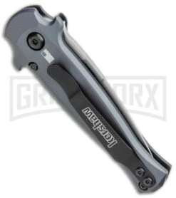 Kershaw Launch 12 Gray Aluminum Mini Stiletto Automatic Knife - Stonewash Plain 8 Kershaw Launch 12 Gray Aluminum Mini Stiletto Automatic Knife - Stonewash Plain -Kershaw Store Kershaw Launch 12 Mini Stiletto Auto Gray CF SW KER7125GRY BHQ 114043 jr side large