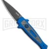 Kershaw Launch 12 Blue Aluminum/CF Mini Stiletto Automatic Knife - Black Plain -Kershaw Store Kershaw Launch 12 Mini Stiletto Automatic Knife Blue 2.5 Black 7125BLUBLK BHQ 117960 LS large