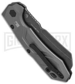 Kershaw Launch 14 Automatic Knife Cleaver Gray Aluminum - Black Stonewash Plain -Kershaw Store Kershaw Launch 14 Auto Cleaver BlackWash 7850 BHQ 139777 jr side large