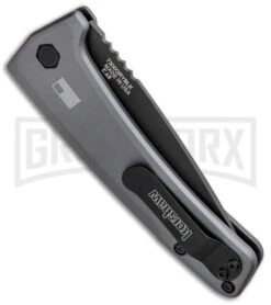 Kershaw Launch 3 Gray Aluminum Automatic Knife - Black Plain -Kershaw Store Kershaw Launch 3 Auto Gray Aluminum Black KER7300GRYBLK BHQ 92080 jr side large