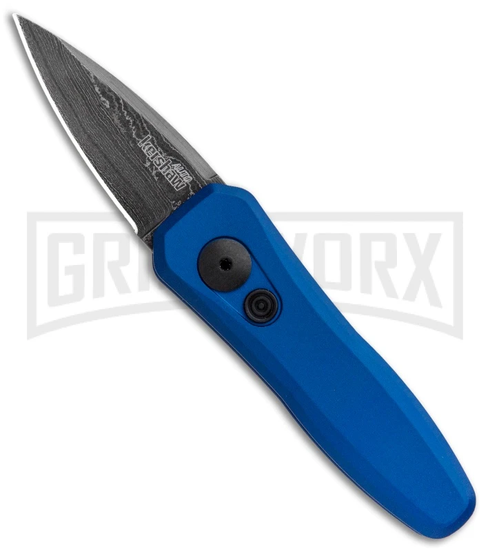 Kershaw Launch 4 Damascus Automatic Knife Blue CA Legal - Plain 3 Kershaw Launch 4 Damascus Automatic Knife Blue CA Legal - Plain