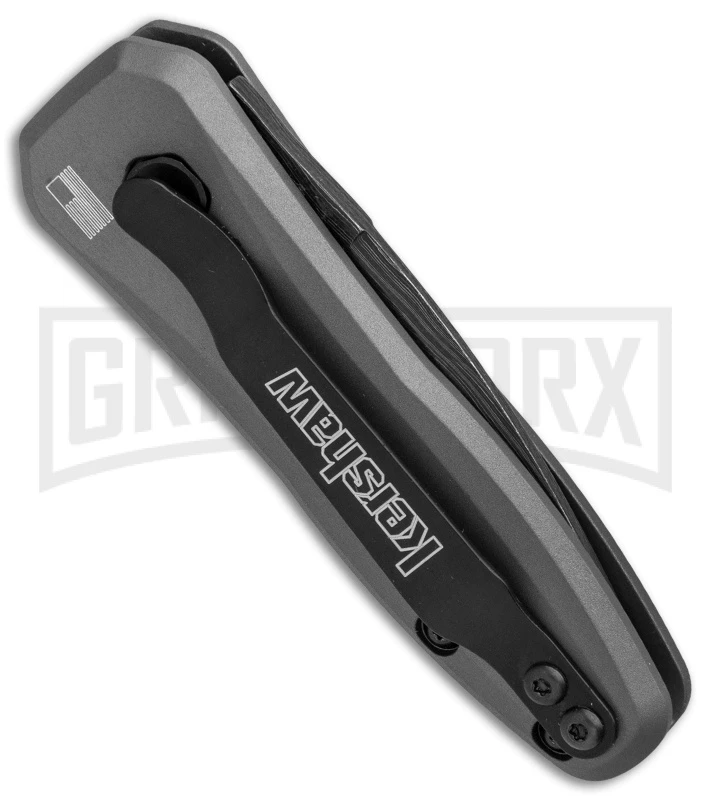 Kershaw Launch 4 Gray Automatic Knife CA Legal - Damascus Plain 4 Kershaw Launch 4 Gray Automatic Knife CA Legal - Damascus Plain - Image 2