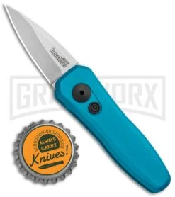 Kershaw Launch 4 Automatic Knife Teal CA Legal - Stonewash Plain -Kershaw Store Kershaw Launch 4 CA Legal Auto Teal SW KER7500TEALSW BHQ 92074 jr bottlecap large