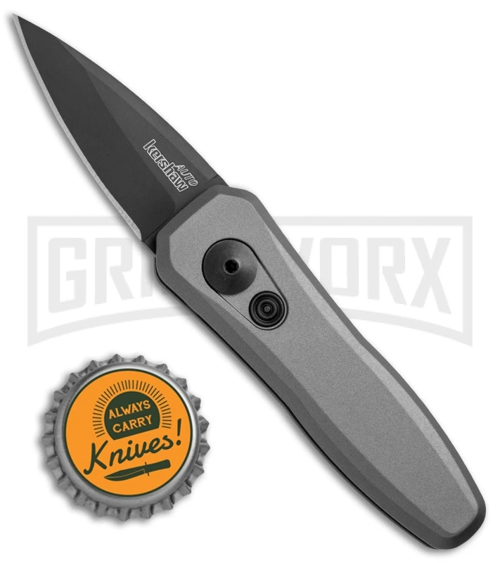 Kershaw Launch 4 Gray Automatic Knife CA Legal - Black Plain 6 Kershaw Launch 4 Gray Automatic Knife CA Legal - Black Plain - Image 4