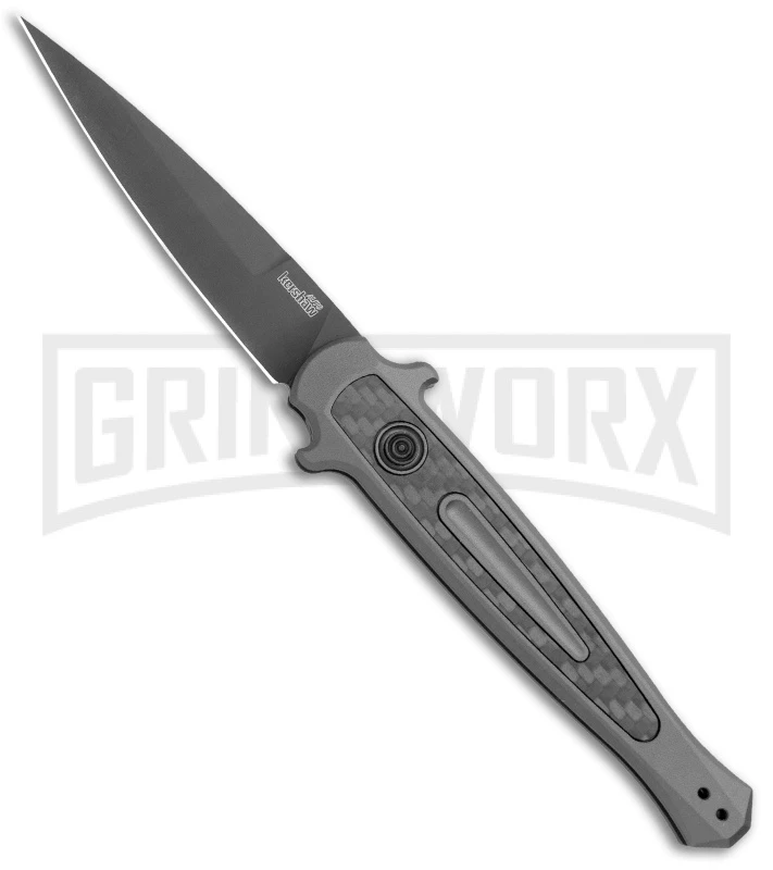 Kershaw Launch 8 Stiletto Automatic Knife Gray/CF (3.5" Black) 3 Kershaw Launch 8 Stiletto Automatic Knife Gray/CF (3.5" Black)