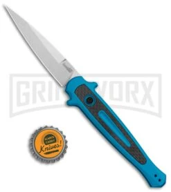Kershaw Launch 8 Stiletto Automatic Knife Teal/CF (3.5" Stonewash) 9 Kershaw Launch 8 Stiletto Automatic Knife Teal/CF (3.5" Stonewash) -Kershaw Store Kershaw Launch 8 Stiletto Auto Teal CF SW KER7150TEALSW BHQ 105834 jr bottlecap large