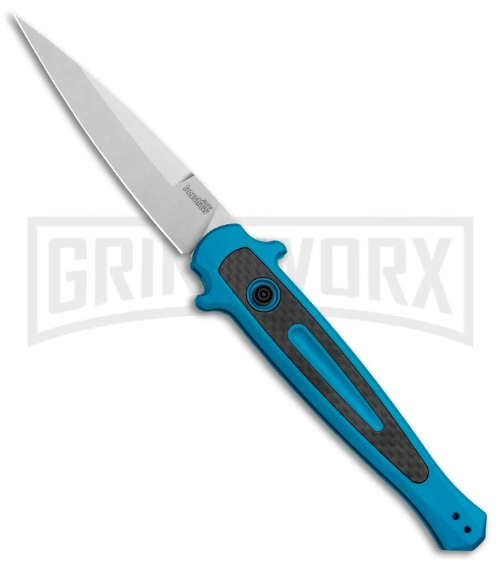 Kershaw Launch 8 Stiletto Automatic Knife Teal/CF (3.5" Stonewash) 3 Kershaw Launch 8 Stiletto Automatic Knife Teal/CF (3.5" Stonewash)